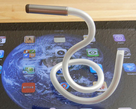 Bendable stylus with a soft plastic barrel sleeve